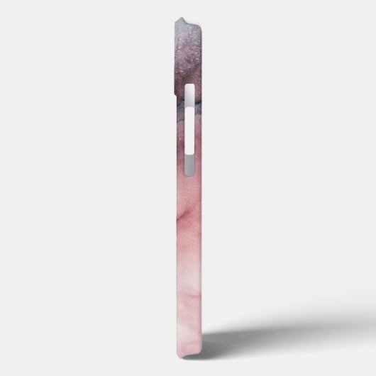 ピンクグレー大理石抽象芸術モノグラムパーソナライズされた Case-Mate iPhoneケース (裏面 / 左)