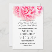 ピンクグレー牡丹結婚式招待状 招待状 (正面)