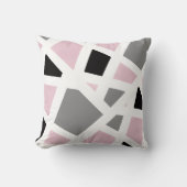 ピンクグレー白黒抽象芸術幾何学的 クッション (正面)