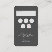 ピンクグレー美しいサロンQRコードロイヤリティと 名刺 (裏面)