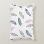 ピンクグレー羽毛クッション アクセントクッション (正面(垂直))