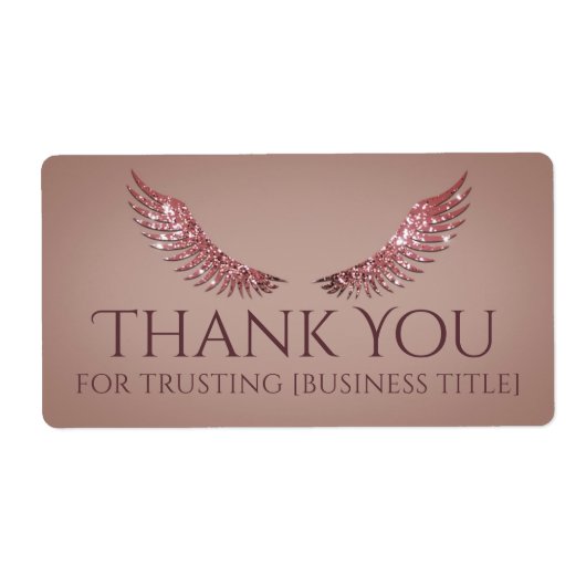 ピンクグレー グリッター ラッシュ ウィング サーモン ラベル (正面)