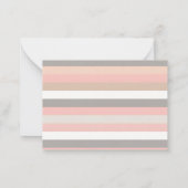 ピンクグレー ストライプ QRコード RSVP ノートカード (裏面)