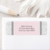 ピンクグレ結婚ーのカスタム差出人住所ラベル ラベル (インサイチュ)