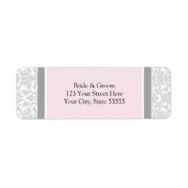 ピンクグレ結婚ーのカスタム差出人住所ラベル ラベル
