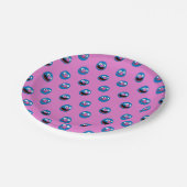 ピンクグローバー顔パターン ペーパープレート (アングル)