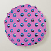 ピンクグローバー顔パターン ラウンドクッション (裏面)