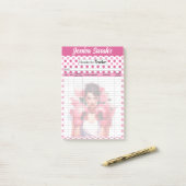 ピンクグローブ乳がん_頭痛の追跡 ポストイット (デスク上)