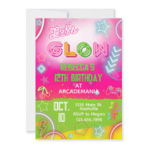 ピンクグロー誕生日ゲームアーケードパーティーグローネオン