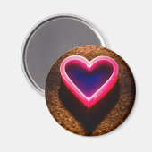 「ピンクグロー：丸い磁気キャンドルアート」 マグネット (正面/裏面)