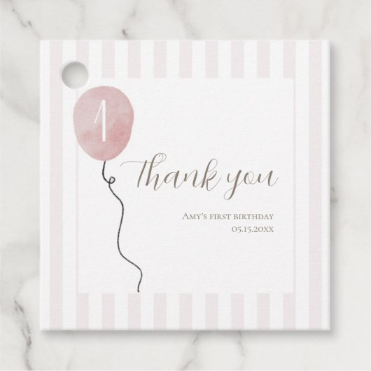 ピンクグース間抜けスクエアメッセージカード フェイバータグ (正面)