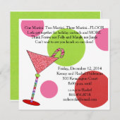 ピンクグ名門私立校風のリーンホリデーカクテルジングルミングル シーズンカード (正面/裏面)