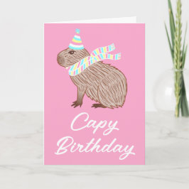 ピンクケイピー誕生日おもしろいキャピバララバーカード カード
