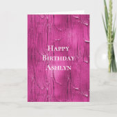 ピンクケーキつや消し誕生日 カード (正面)