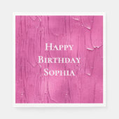 ピンクケーキつや消し誕生日 スタンダードランチョンナプキン (正面)