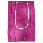 ピンクケーキつや消し誕生日 ミディアムペーパーバッグ (裏面)