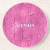 ピンクケーキつや消し パーソナライズされた コースター (正面)