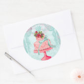 ピンクケーキとクラウン ラウンドシール (封筒)