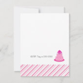 ピンクケーキとパーティーハット誕生日招待状 招待状 (裏面)