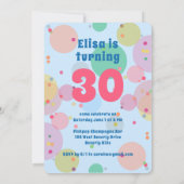 ピンクケーキバブルお洒落誕生日パーティーカスタム 招待状 (裏面)