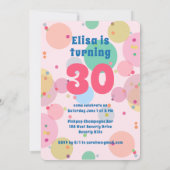 ピンクケーキバブルお洒落誕生日パーティーカスタム 招待状 (裏面)