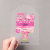 ピンクケーキブライダルシャワー アクリル招待状 (インサイチュ (ポータブル))