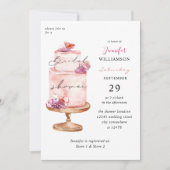 ピンクケーキブライダルシャワー 招待状 (正面)