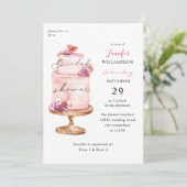 ピンクケーキブライダルシャワー 招待状 (スタンド正面)
