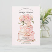 ピンクケーキブライダルシャワー 招待状 (スタンド正面)