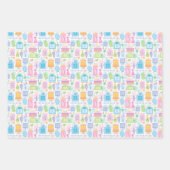 ピンクケーキプレゼントバルーン13誕生日 ラッピングペーパーシート (正面3)