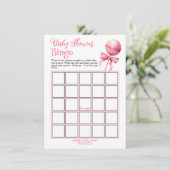 ピンクケーキベビーポップ・アートのシャワービンゴゲーム 招待状 (スタンド正面)