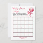 ピンクケーキベビーポップ・アートのシャワービンゴゲーム 招待状 (正面)