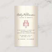 ピンクケーキベーカリーグリッタードリップス金ゴールドシェフデザート 名刺 (裏面)