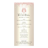 ピンクケーキベーカリーグリッターパティシエメニュー金ゴールド  ラックカード (正面)