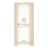 ピンクケーキベーカリーグリッターパティシエメニュー金ゴールド  ラックカード (裏面)