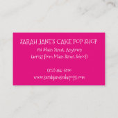 ピンクケーキポップベーカリーベイクショップベーキングペストリーフード 名刺 (裏面)