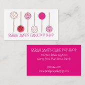 ピンクケーキポップベーカリーベイクショップベーキングペストリーフード 名刺 (正面/裏面)