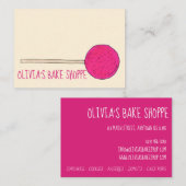 ピンクケーキポップ・アートのベーカリーパティシシェフベイクショップ料理 名刺 (正面/裏面)