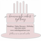 ピンクケーキロゴベーカリービジネスマーケティング車デカール シール (正面)