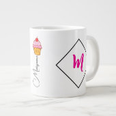 ピンクケーキ用マイクロ波安全20ozマグカップ ジャンボコーヒーマグカップ (正面右)