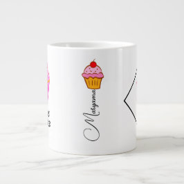 ピンクケーキ用マイクロ波安全20ozマグカップ ジャンボコーヒーマグカップ