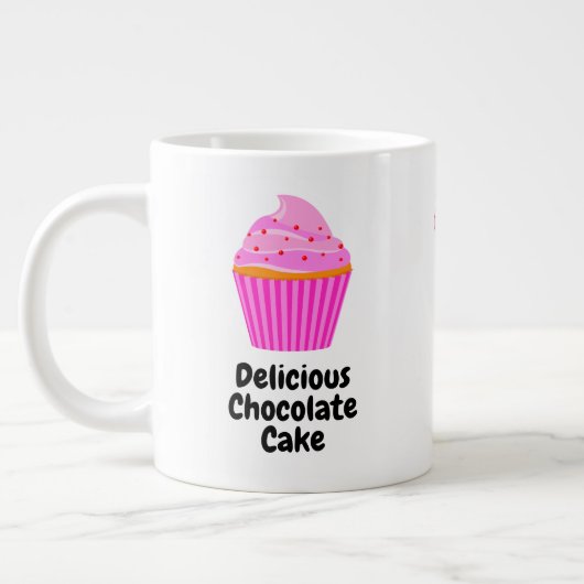 ピンクケーキ用マイクロ波安全20ozマグカップ ジャンボコーヒーマグカップ (左)