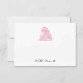 ピンクケーキ誕生日パーティーへの招待 招待状 (裏面)