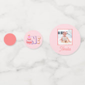 ピンクケーキ1st誕生日テーブル コンフェッティ (正面)