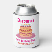 ピンクケーキ50thバースデーパーティーのお願い 缶クーラー (缶正面)