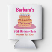 ピンクケーキ50thバースデーパーティーのお願い 缶クーラー (裏面)
