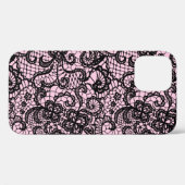 ピンクケースメイトiPhoneケースのブラックレース Case-Mate iPhoneケース (裏面 (横))