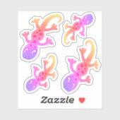 ピンクゲカラフルコリザードスケッチキッズシール シール (シート)