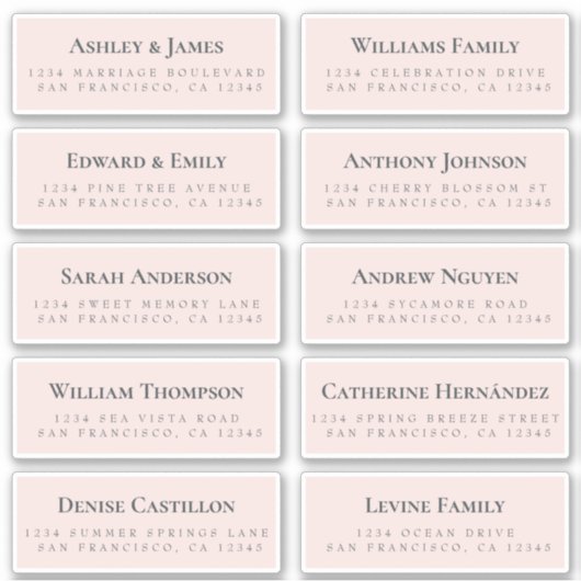 ピンクゲスト住所 シール注文6"または8"! シール (正面)