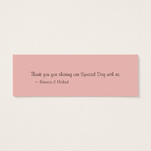 ピンクゲタウェイカー結婚式の引き出物ラベル (裏面)